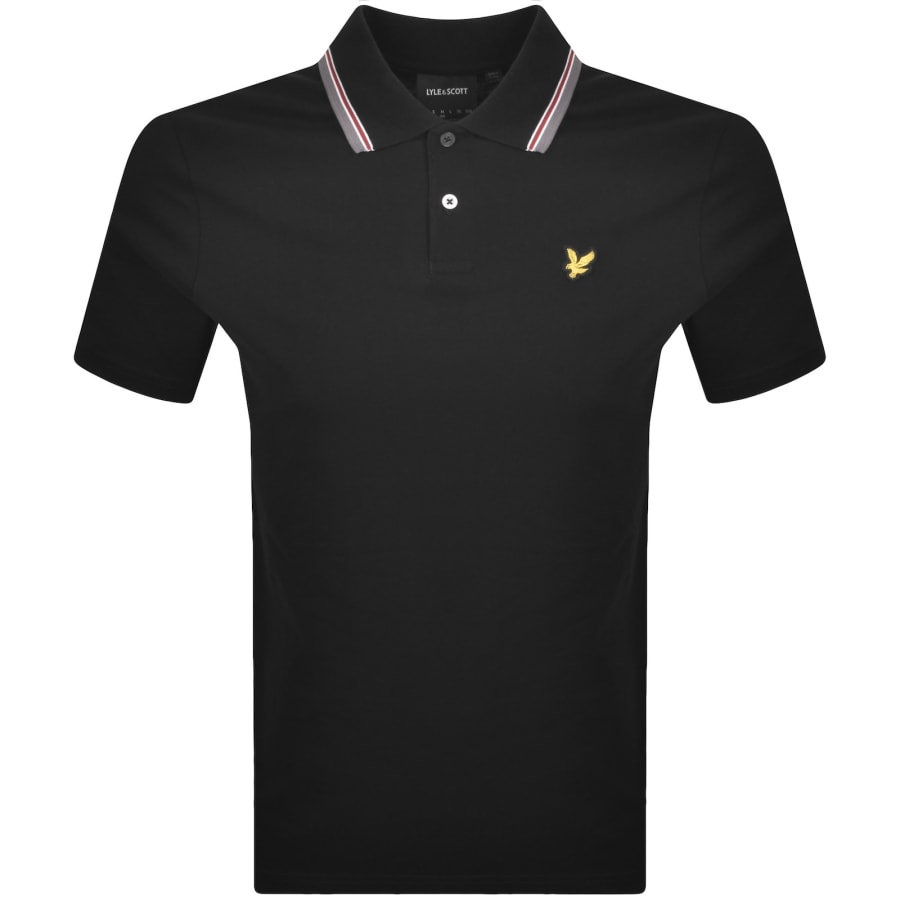 Image number 1 for Lyle And Scott Tipped Track Polo T Shirt Black