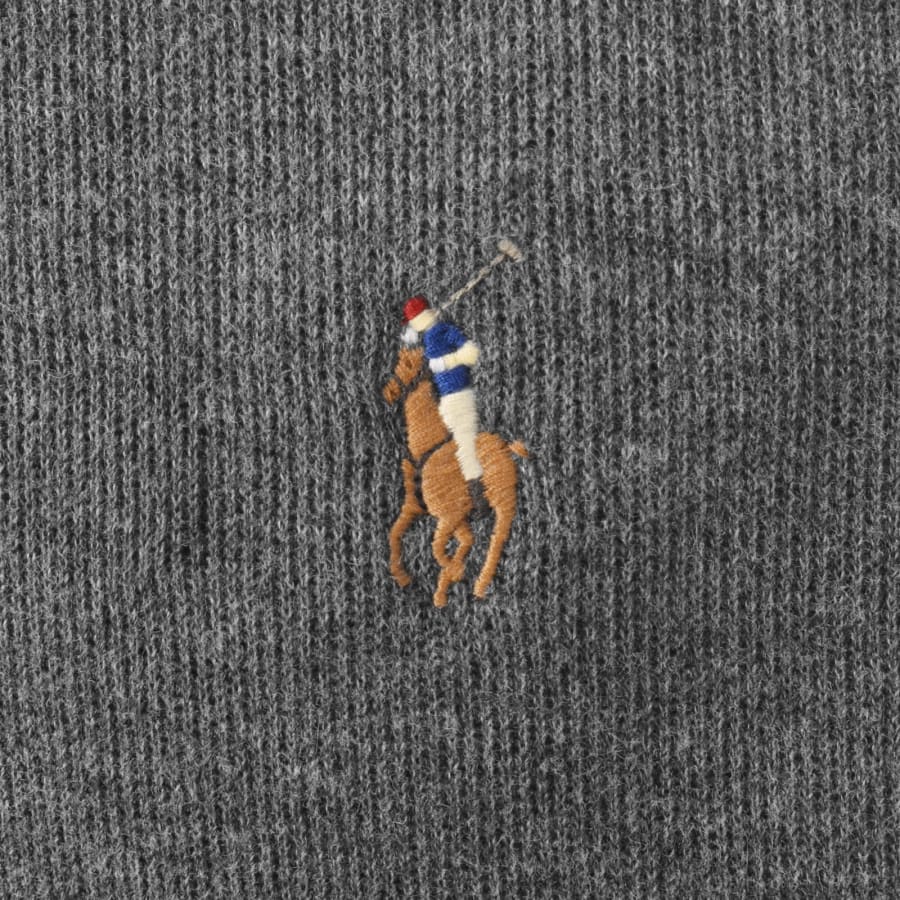 Image number 3 for Ralph Lauren Quarter Zip Knit Jumper Grey