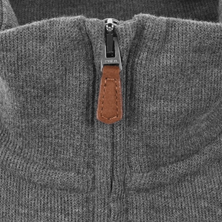 Image number 4 for Ralph Lauren Quarter Zip Knit Jumper Grey