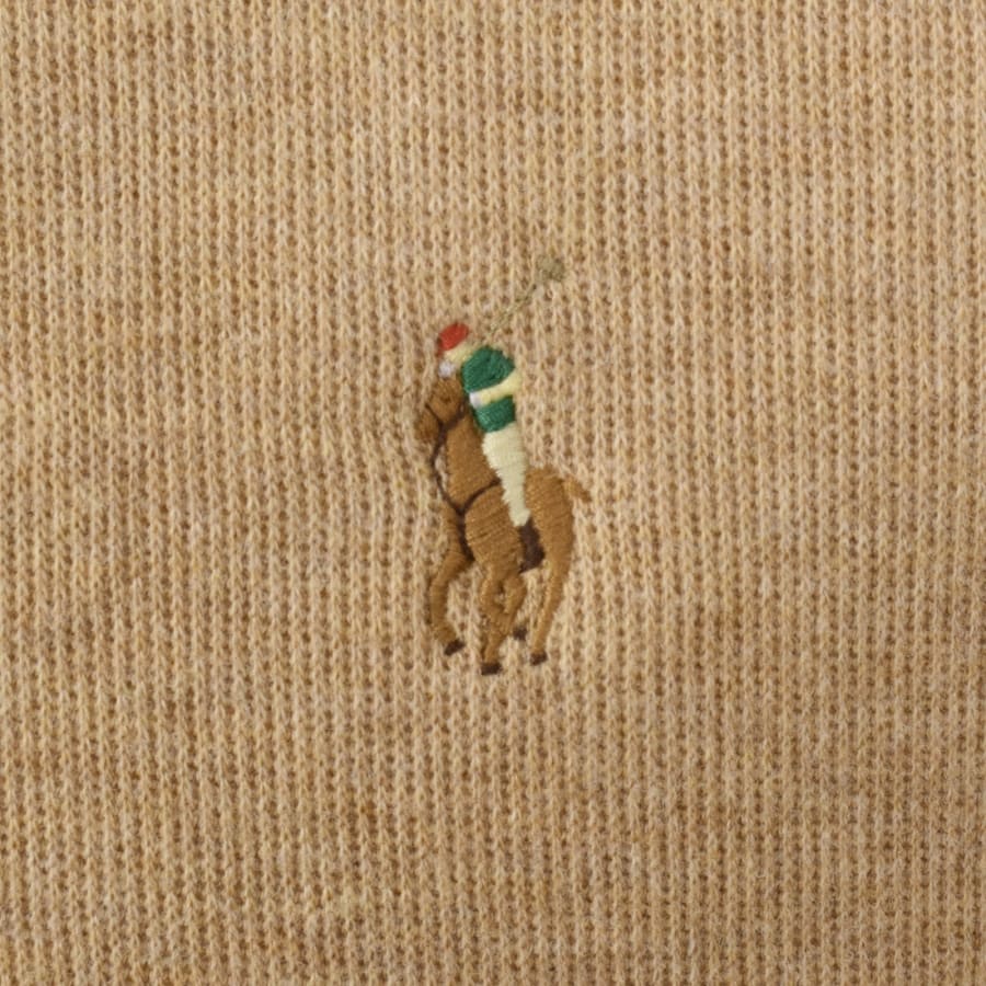 Image number 3 for Ralph Lauren Quarter Zip Knit Jumper Brown