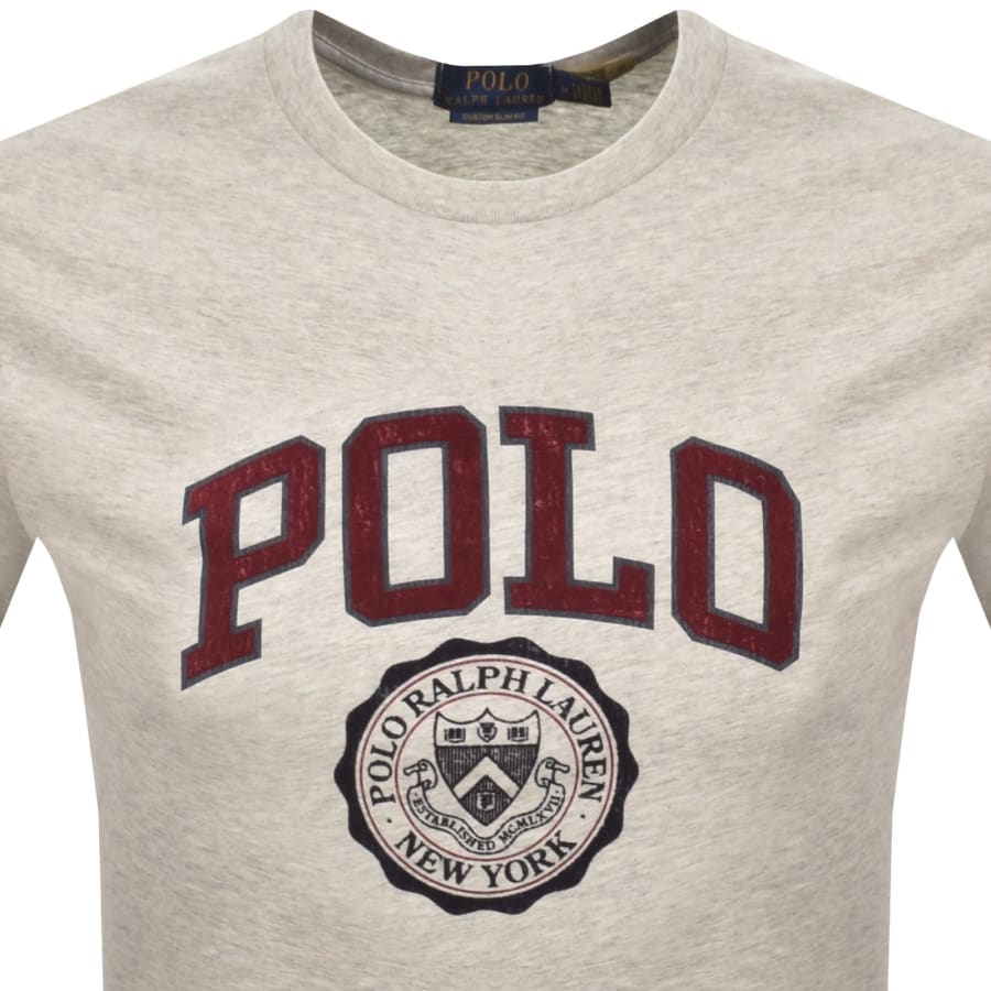 Image number 2 for Ralph Lauren Logo Crew Neck T Shirt Grey