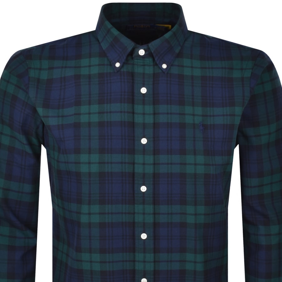 Image number 2 for Ralph Lauren Check Long Sleeved Shirt Navy