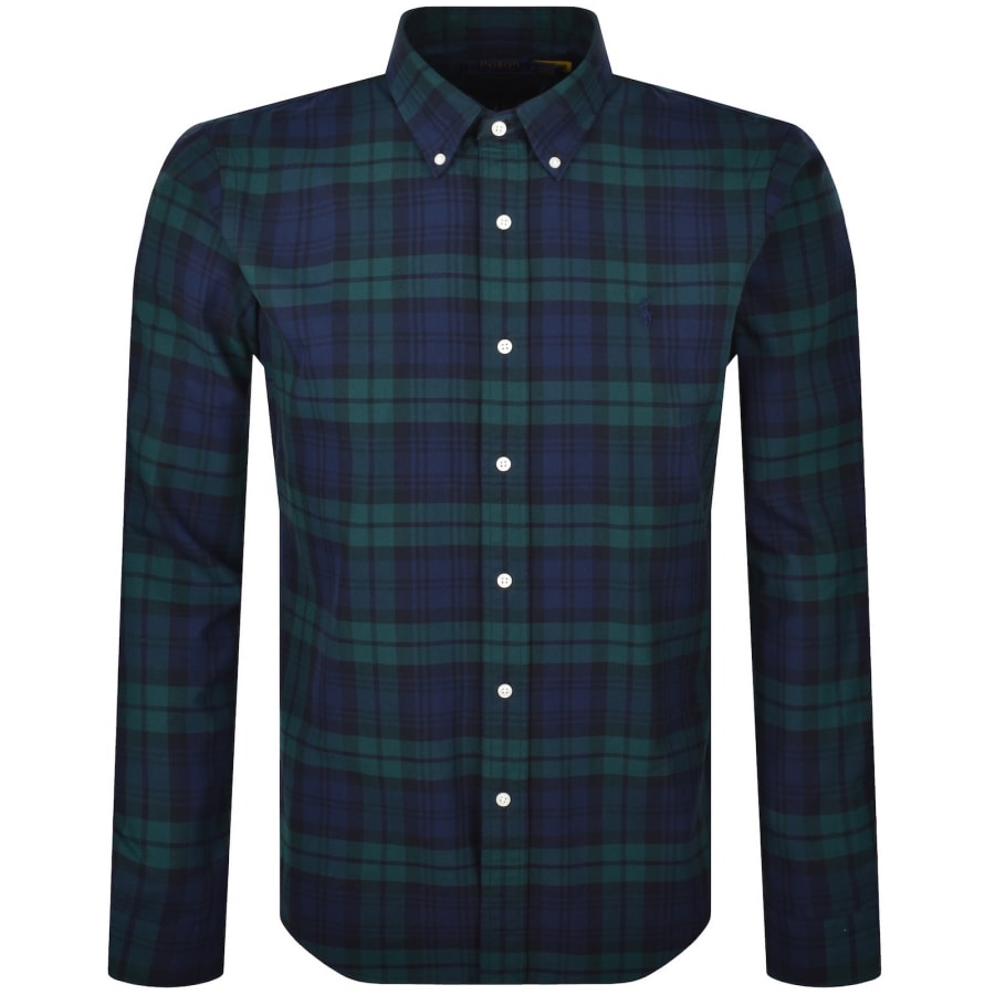 Image number 1 for Ralph Lauren Check Long Sleeved Shirt Navy