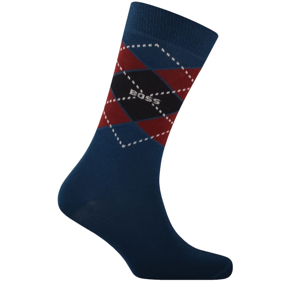 Image number 3 for BOSS 2 Pack Argyle Crew Socks Multi