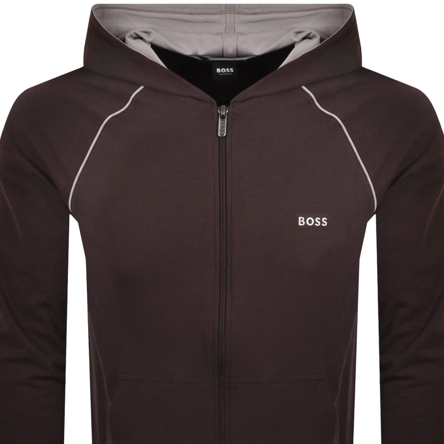 Image number 2 for BOSS Mix And Match Full Zip Hoodie Brown