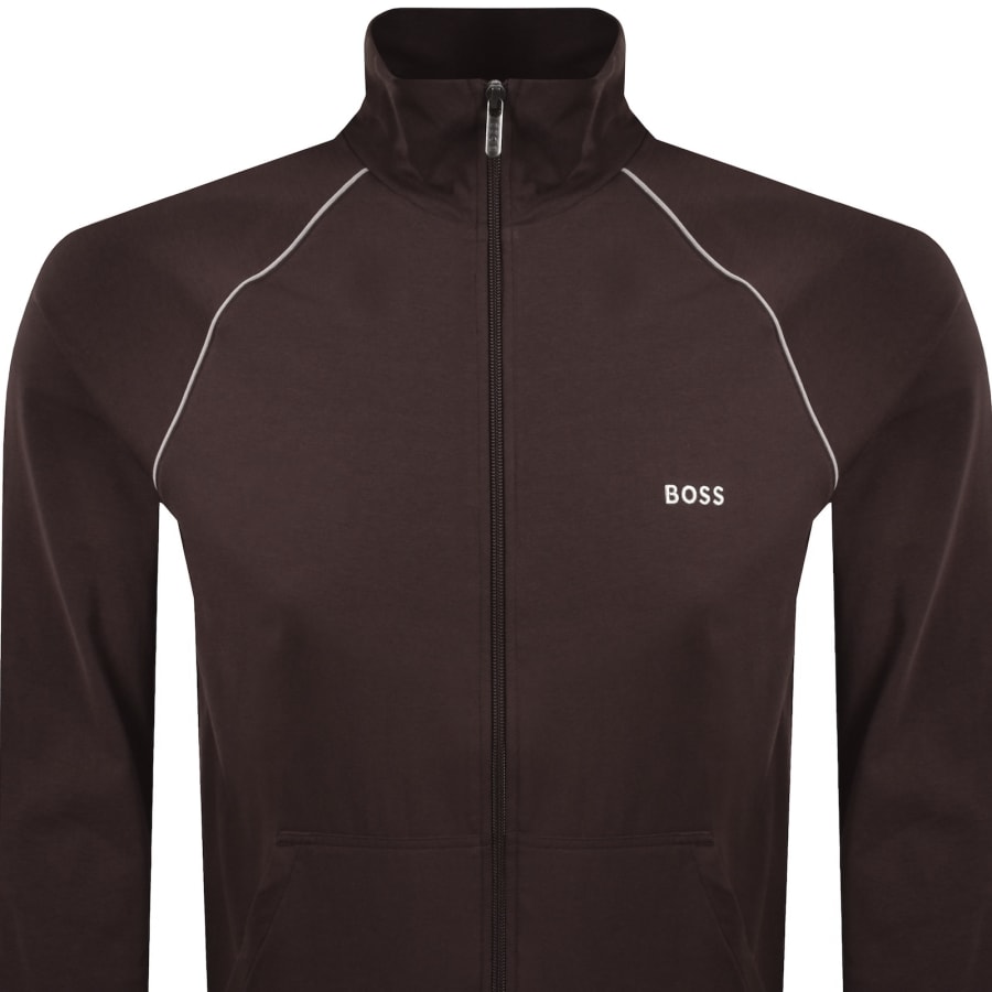 Image number 2 for BOSS Full Zip Sweatshirt Jacket Dark Brown