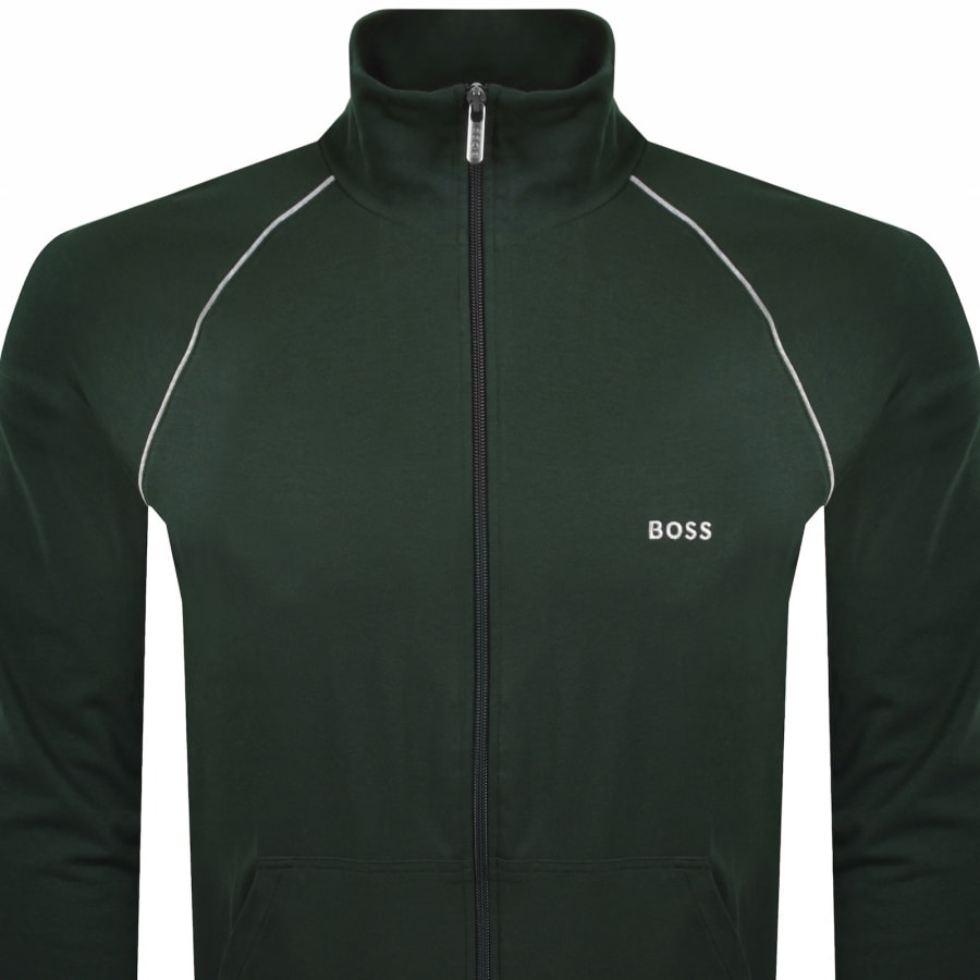Image number 2 for BOSS Full Zip Sweatshirt Jacket Dark Green