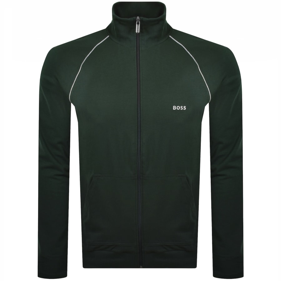 Image number 1 for BOSS Full Zip Sweatshirt Jacket Dark Green