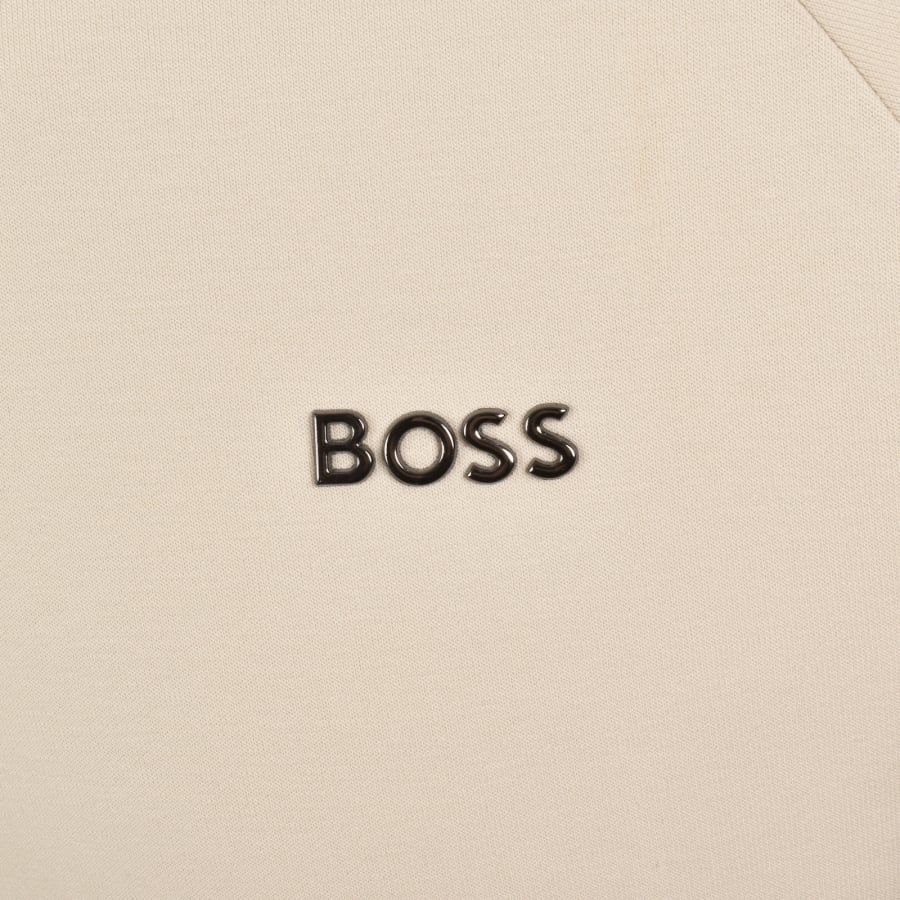 Image number 3 for BOSS Sense Quarter Zip Sweatshirt Cream