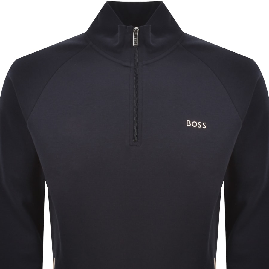 Image number 2 for BOSS Sense Quarter Zip Sweatshirt Navy