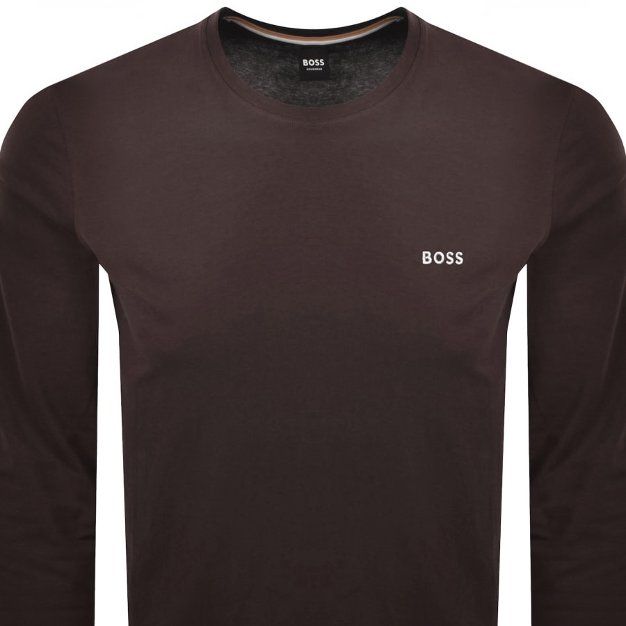 Image number 2 for BOSS Mix And Match Long Sleeve T Shirt Brown