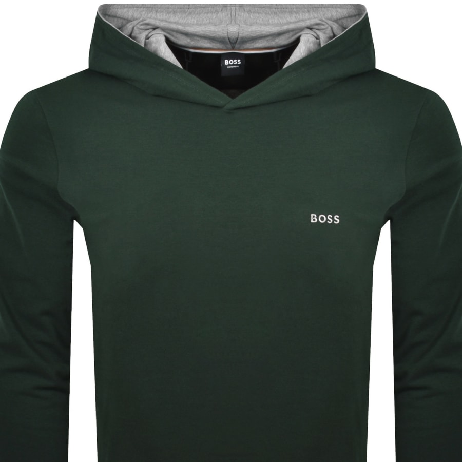 Image number 2 for BOSS Mix And Match Hooded T Shirt Dark Green