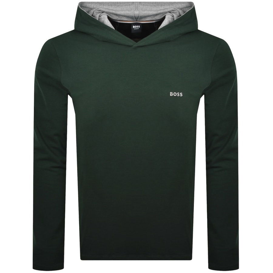 Image number 1 for BOSS Mix And Match Hooded T Shirt Dark Green