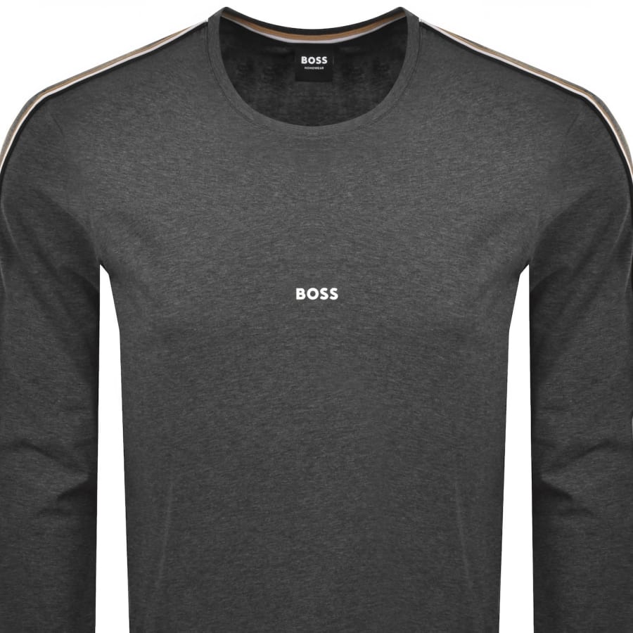 Image number 2 for BOSS Unique Long Sleeve T Shirt Grey