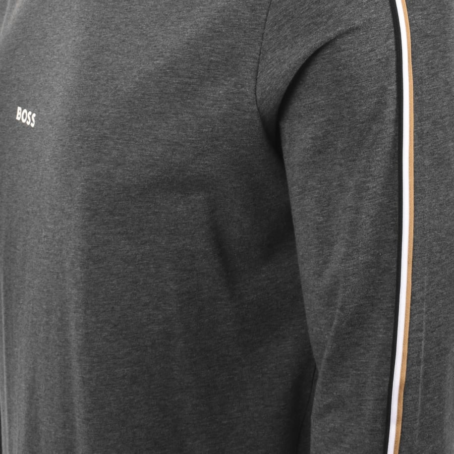 Image number 4 for BOSS Unique Long Sleeve T Shirt Grey