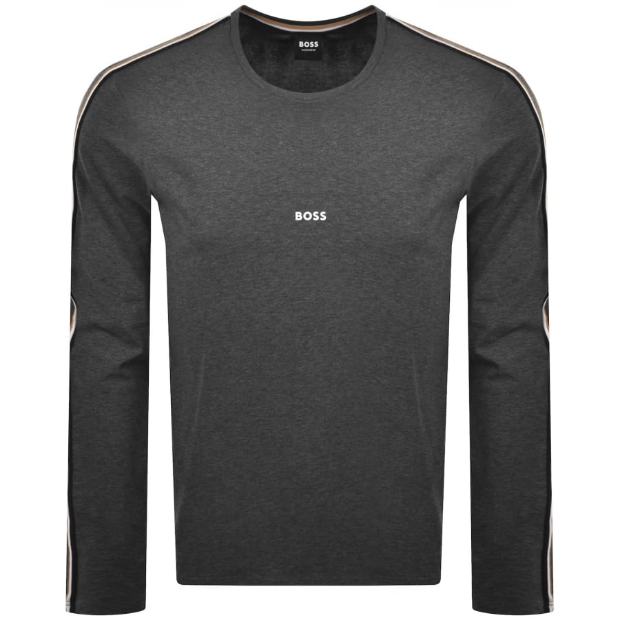Image number 1 for BOSS Unique Long Sleeve T Shirt Grey