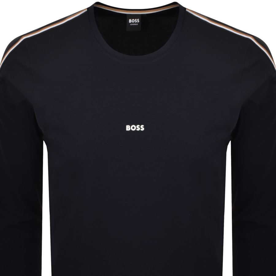 Image number 2 for BOSS Unique Long Sleeve T Shirt Dark Blue