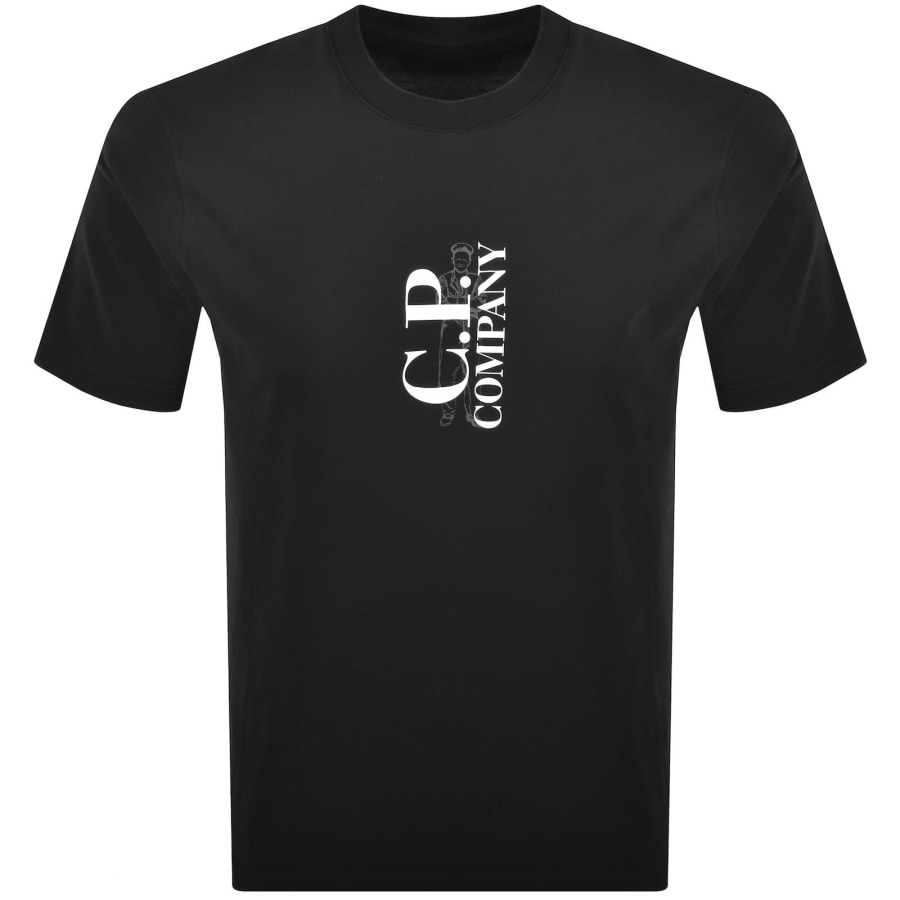Image number 1 for CP Company Vertical Logo T Shirt Black