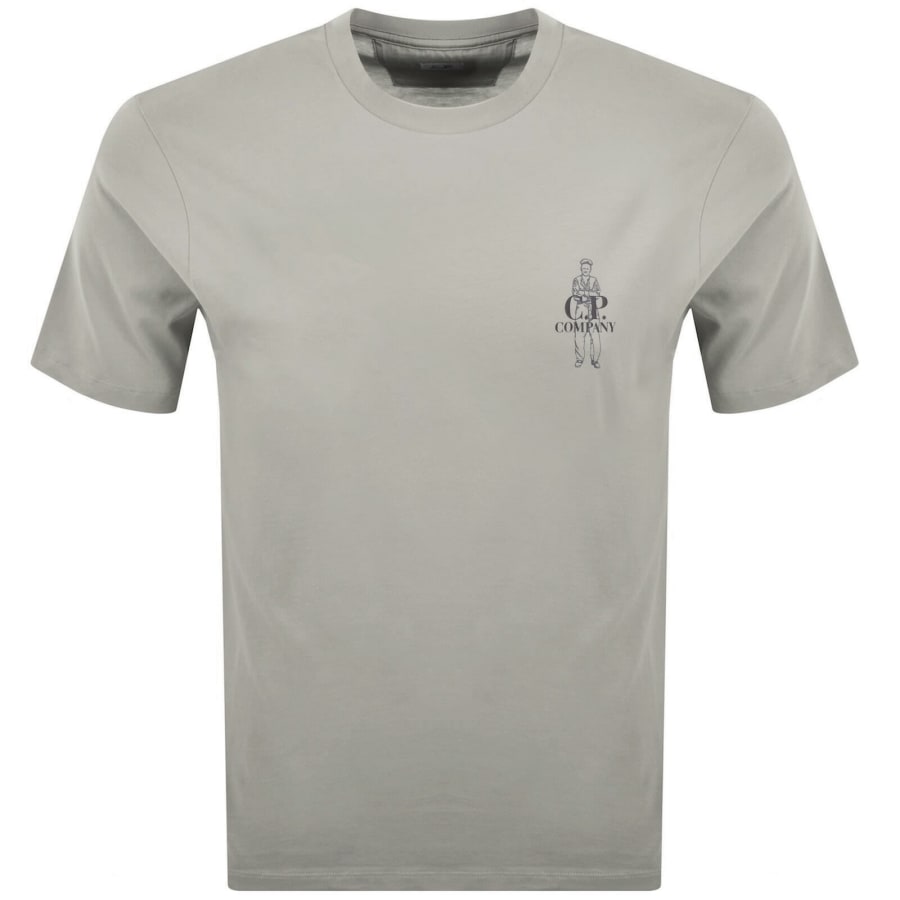 Image number 2 for CP Company Comfort Logo T Shirt Flint Grey