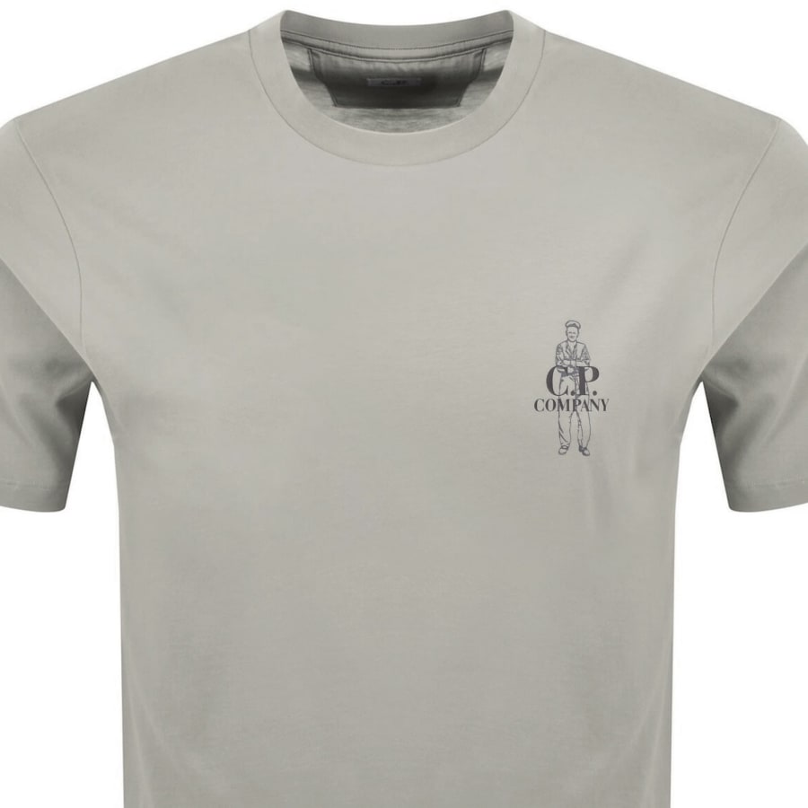 Image number 3 for CP Company Comfort Logo T Shirt Flint Grey