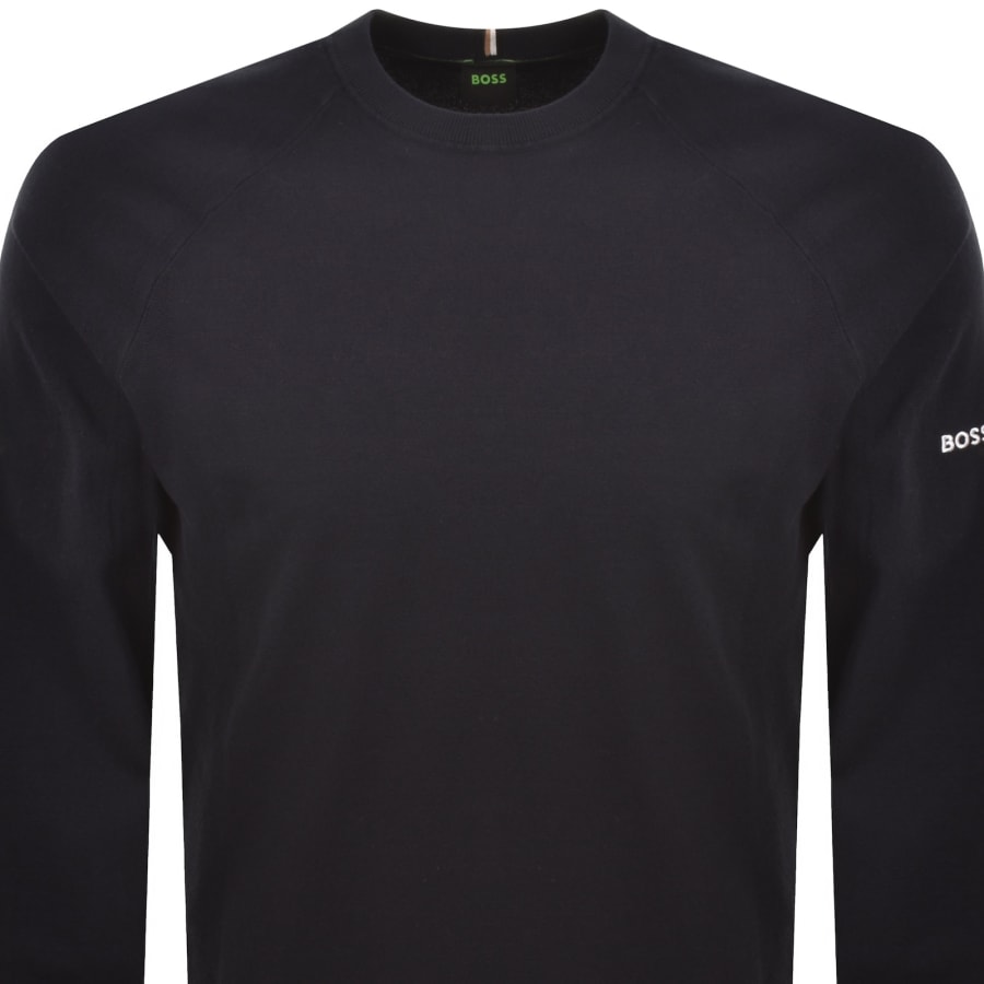 Image number 2 for BOSS GOC Rank Crew Neck Knit Jumper Navy