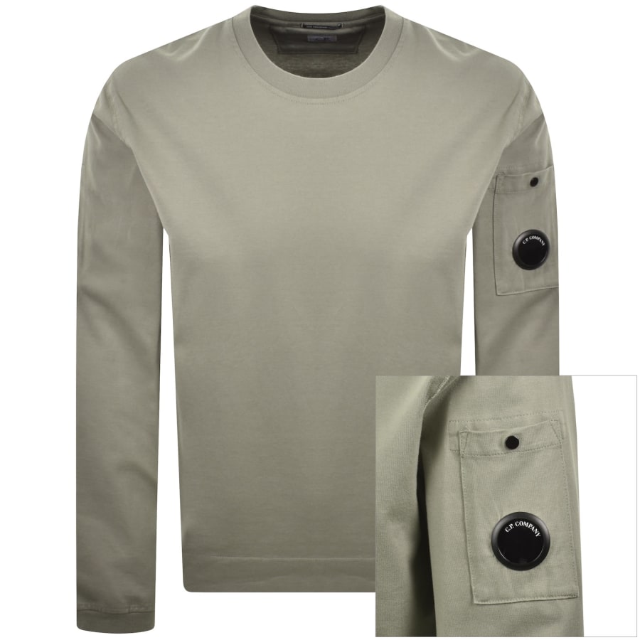 Image number 1 for CP Company Long Sleeve Lens T Shirt Grey