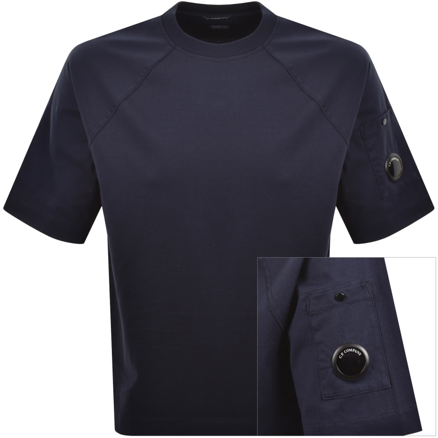 Image number 1 for CP Company Short Sleeve Lens T Shirt Navy
