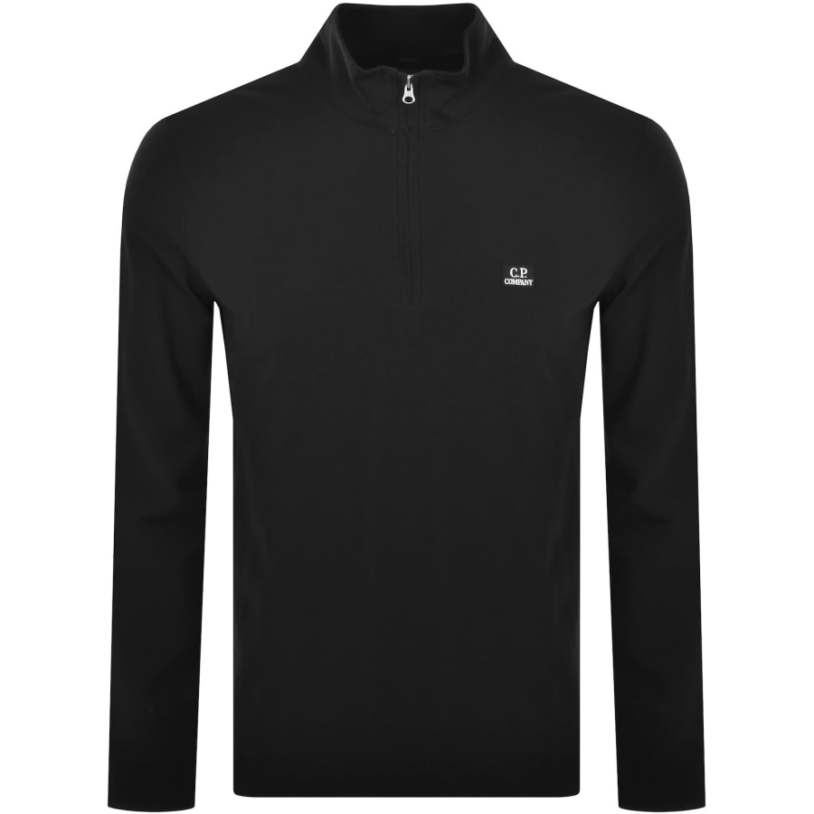 Image number 1 for CP Company Long Sleeve Polo T Shirt Black