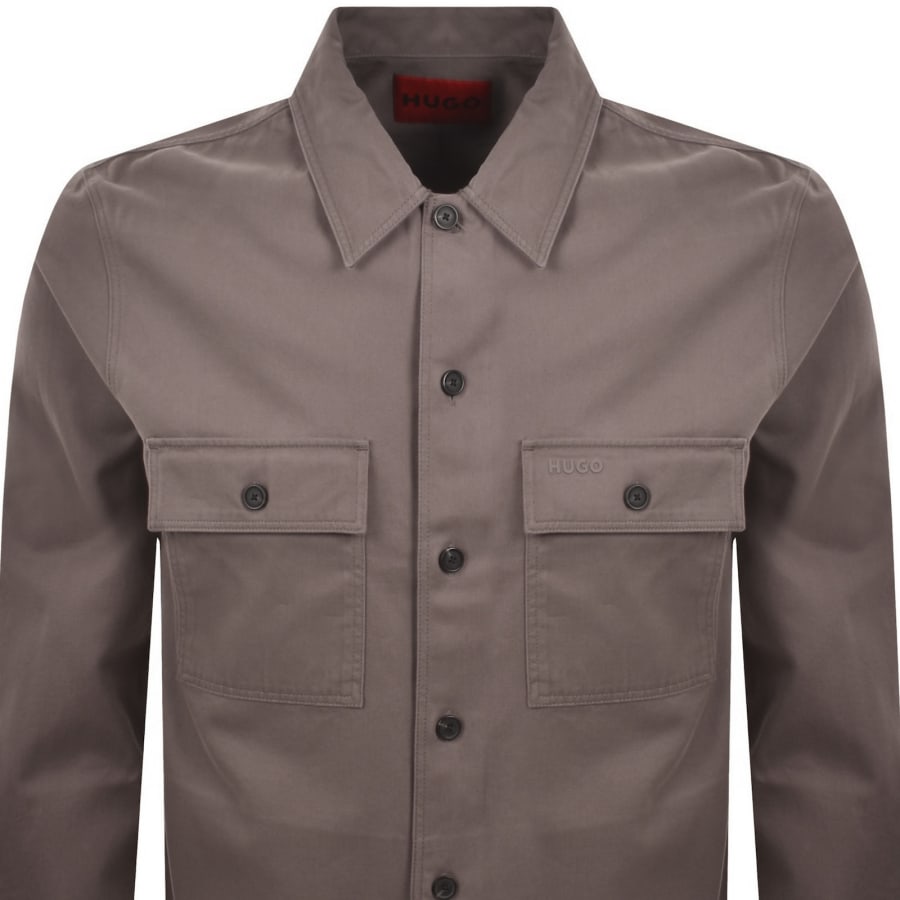 Image number 2 for HUGO Epoldo Overshirt Jacket Brown
