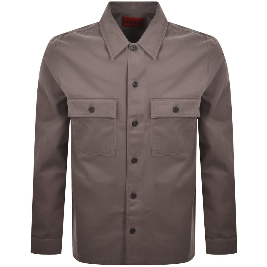 Image number 1 for HUGO Epoldo Overshirt Jacket Brown