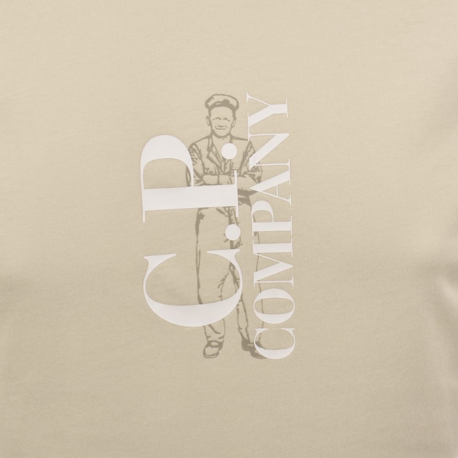 Image number 3 for CP Company Vertical Logo T Shirt Beige