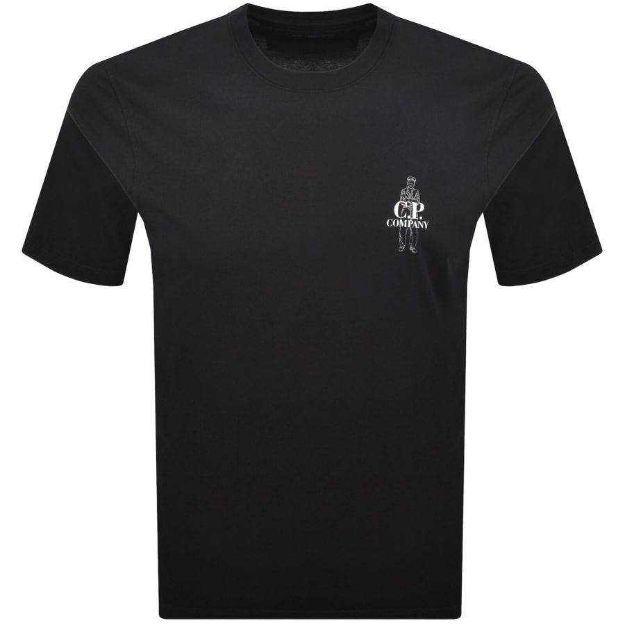 Image number 2 for CP Company Comfort Logo T Shirt Navy