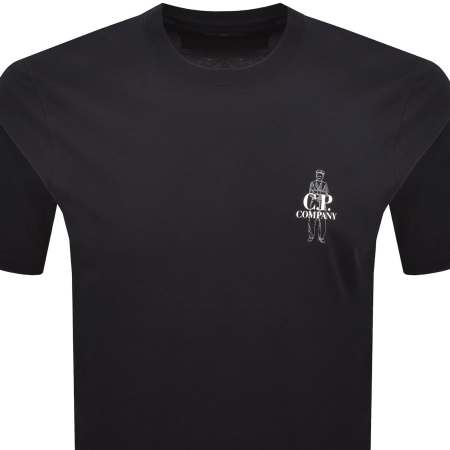 Image number 3 for CP Company Comfort Logo T Shirt Navy