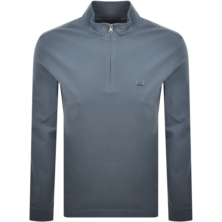 Image number 1 for CP Company Long Sleeve Polo T Shirt Blue