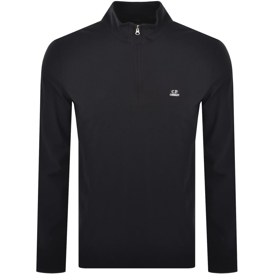 Image number 1 for CP Company Long Sleeve Polo T Shirt Navy