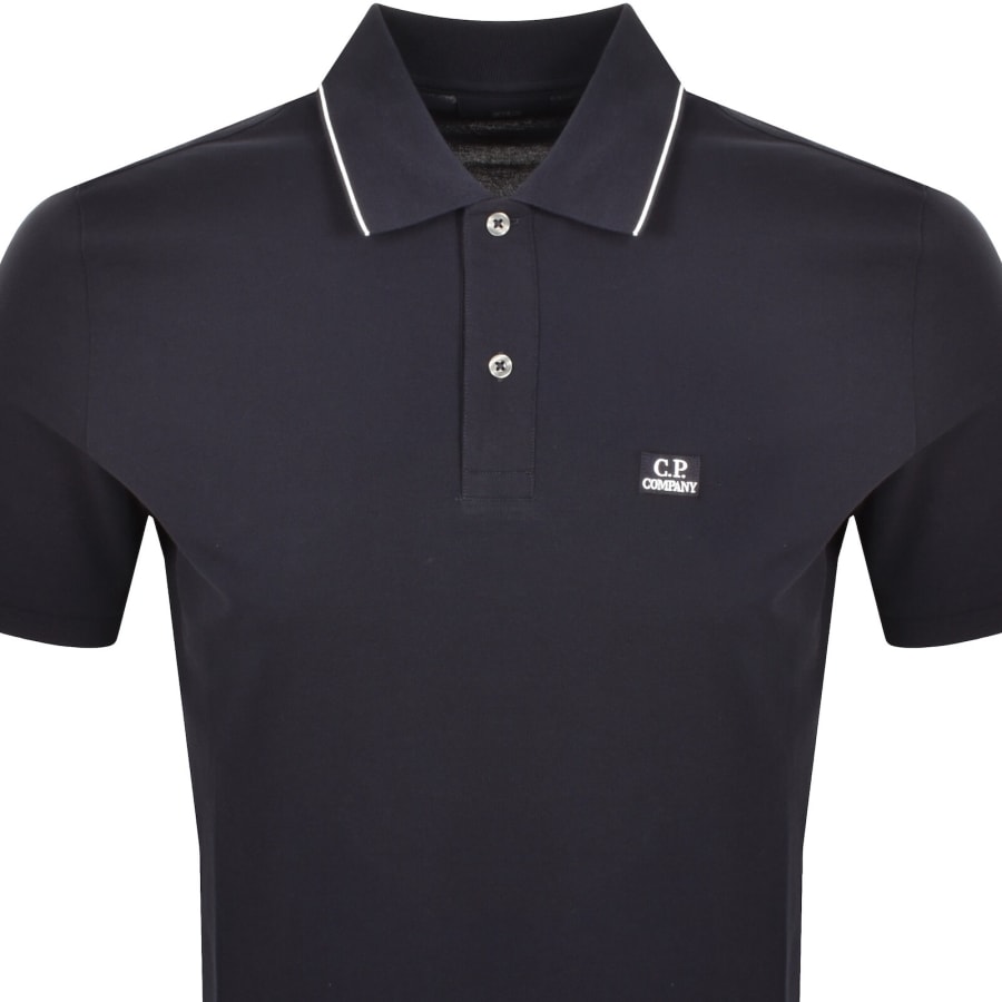 Image number 2 for CP Company Tipped Polo T Shirt Navy