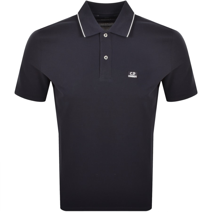 Image number 1 for CP Company Tipped Polo T Shirt Navy