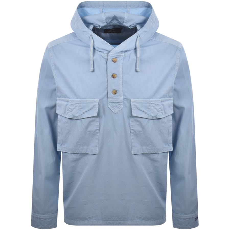 Image number 1 for Paul Smith Hooded Pullover Jacket Blue