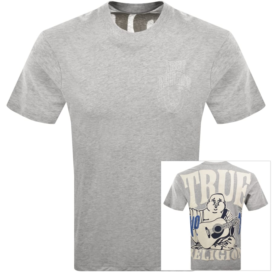 Image number 1 for True Religion No 1 Buddha T Shirt Grey