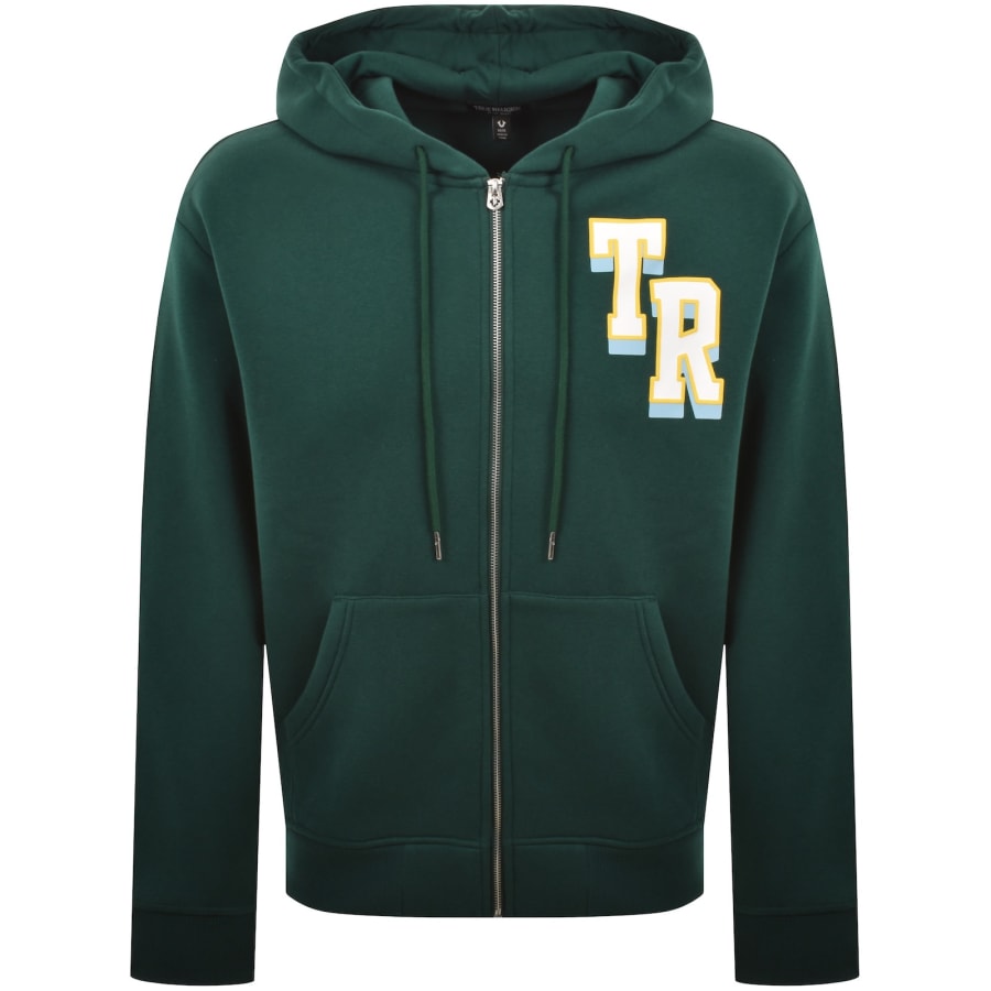 Image number 2 for True Religion Buddha Face Zip Hoodie Green