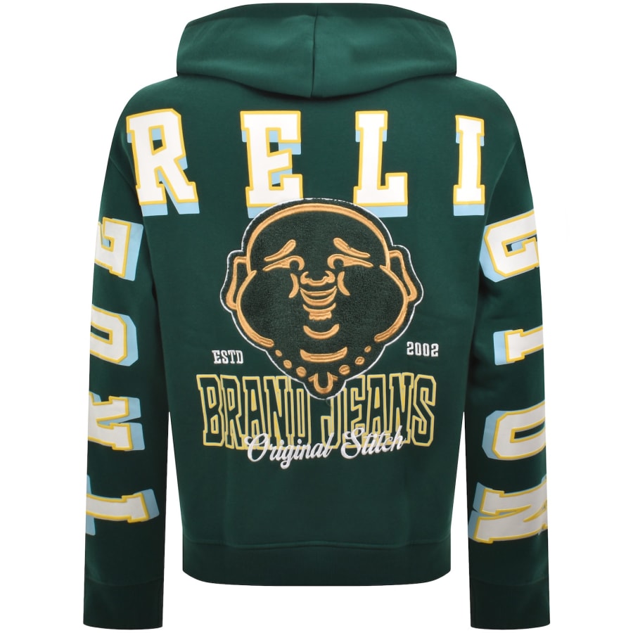 Image number 5 for True Religion Buddha Face Zip Hoodie Green
