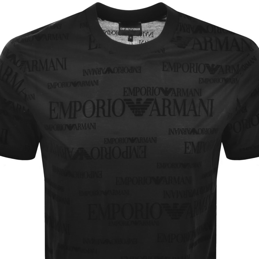 Image number 2 for Emporio Armani All Over Logo T Shirt Black