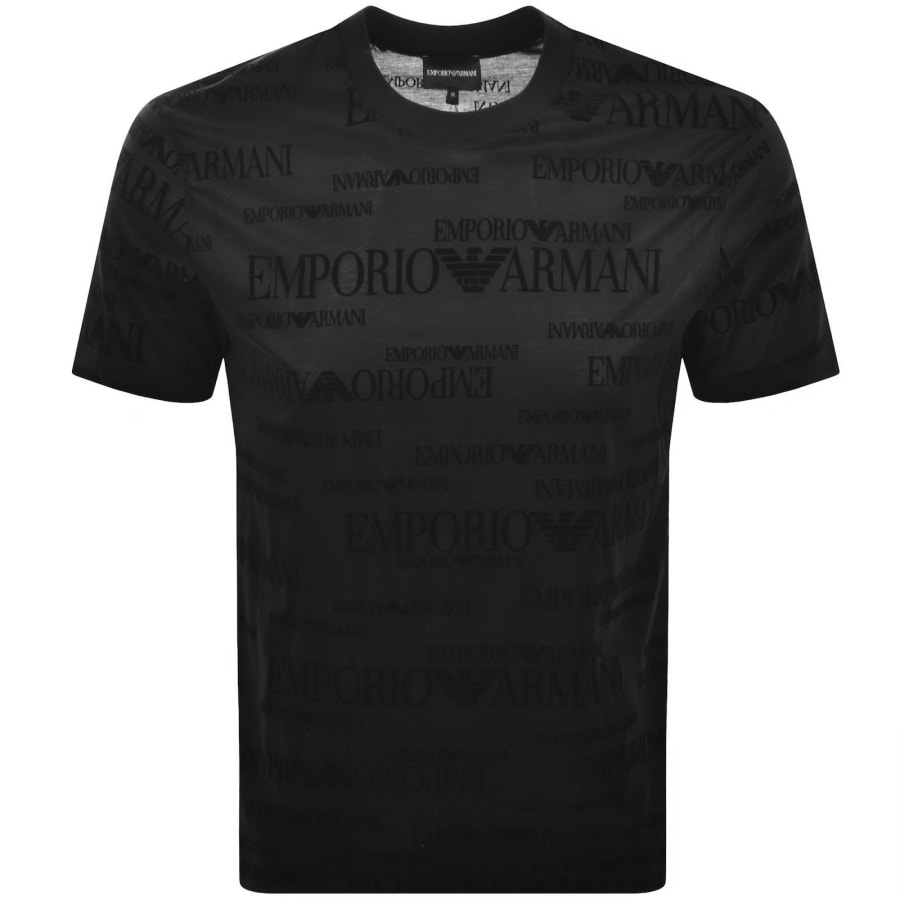 Image number 1 for Emporio Armani All Over Logo T Shirt Black