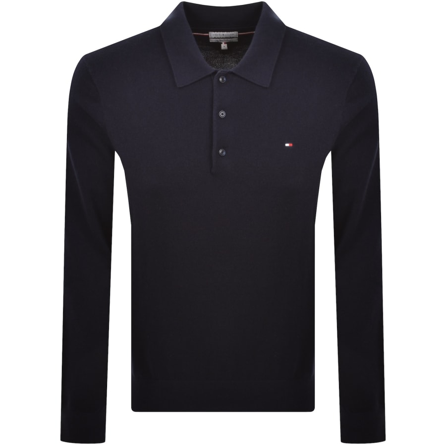 Image number 1 for Tommy Hilfiger Cashmere Polo Jumper Navy