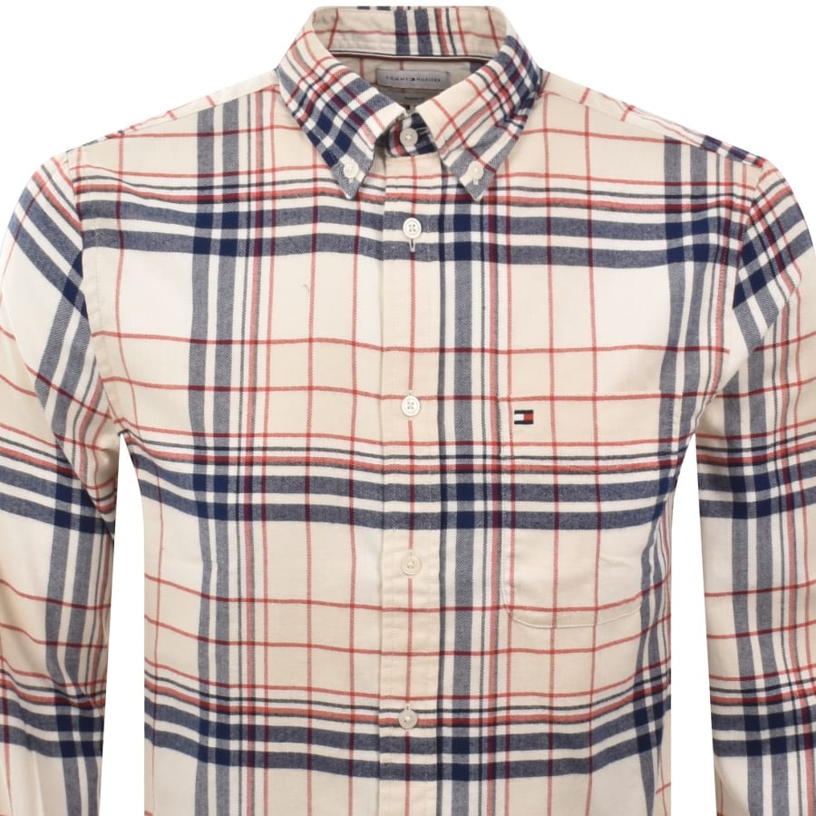 Image number 2 for Tommy Hilfiger Flannel Shirt Cream