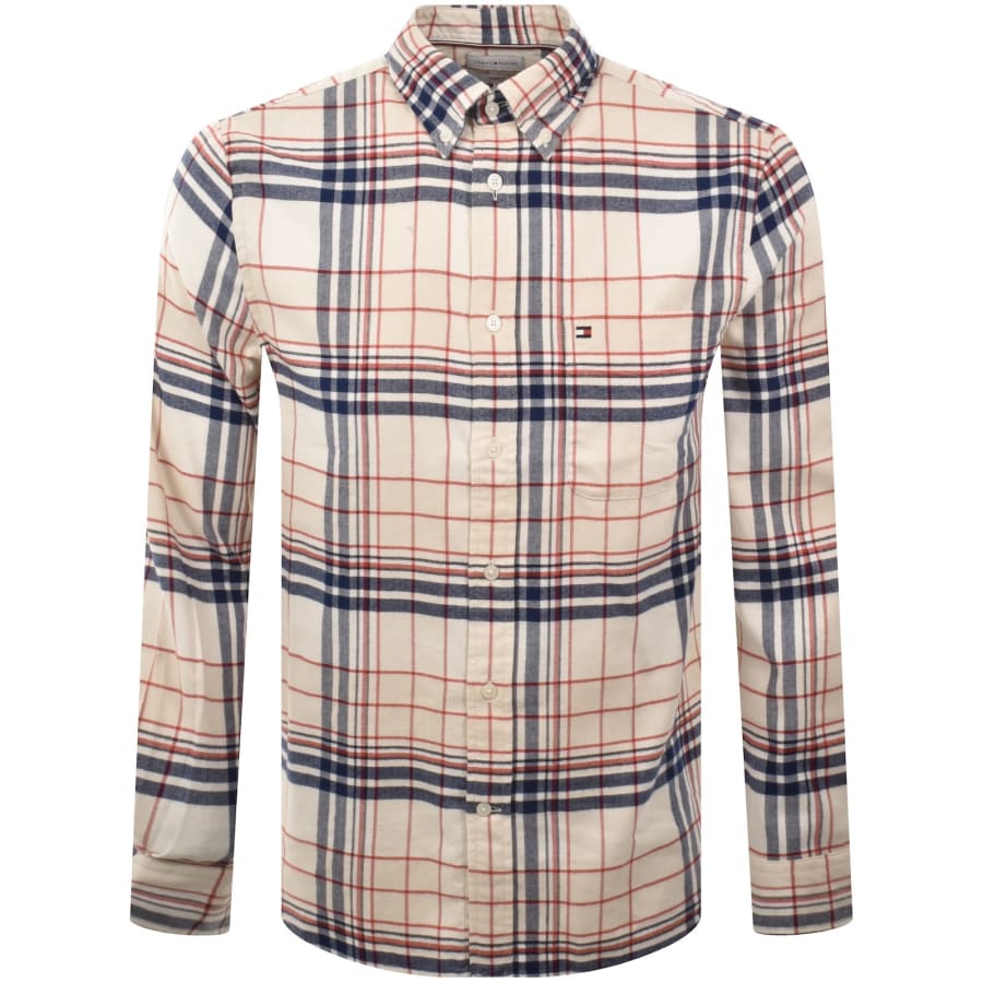 Image number 1 for Tommy Hilfiger Flannel Shirt Cream