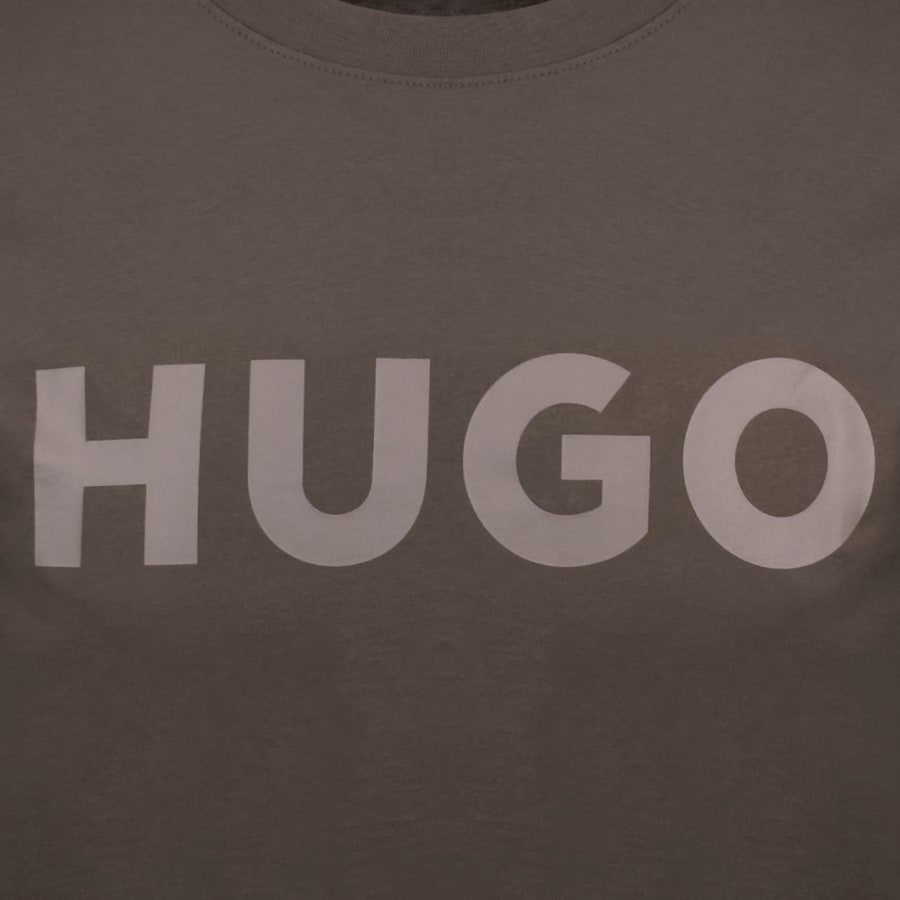 Image number 3 for HUGO Dulivio Crew Neck T Shirt Brown