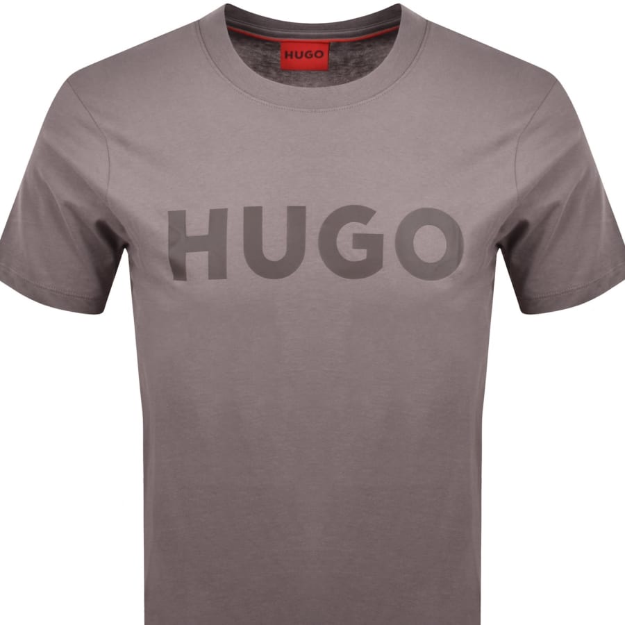 Image number 2 for HUGO Dulivio Crew Neck T Shirt Brown
