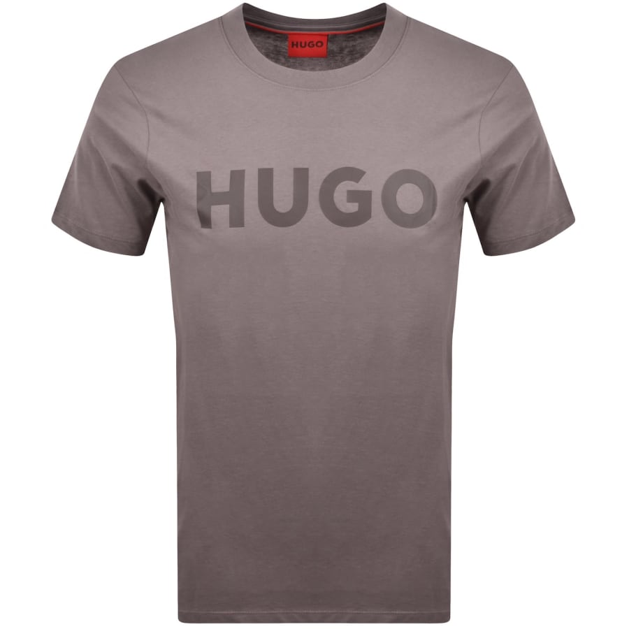 Image number 1 for HUGO Dulivio Crew Neck T Shirt Brown