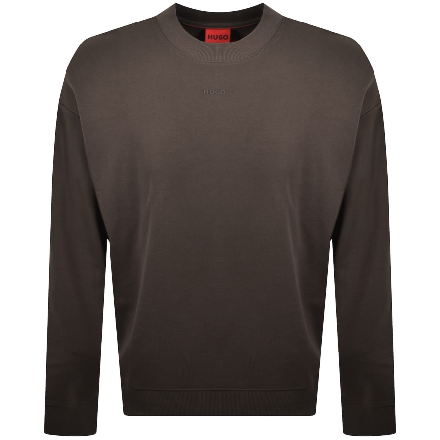 Image number 1 for HUGO Dapocrew Relaxed Fit Sweatshirt Brown